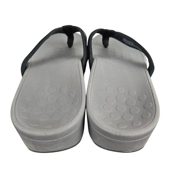 Vionic High Tide Foil Flip Flop Thong Sandals TVW4895 Black Silver Sz 8 - Picture 12 of 16